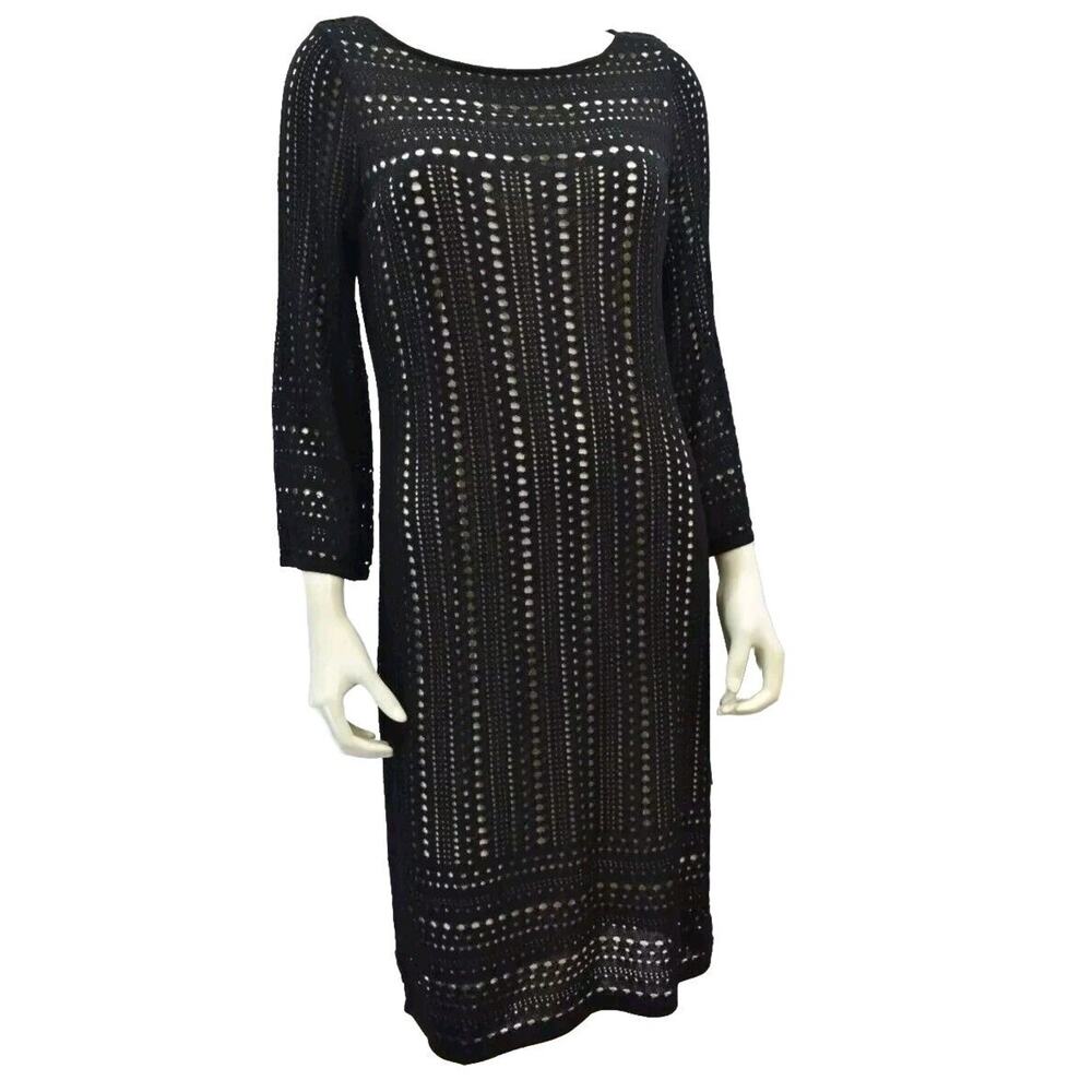 CALVIN KLEIN BELL SLEEVES DRESS SZ MEDIUM BLACK999